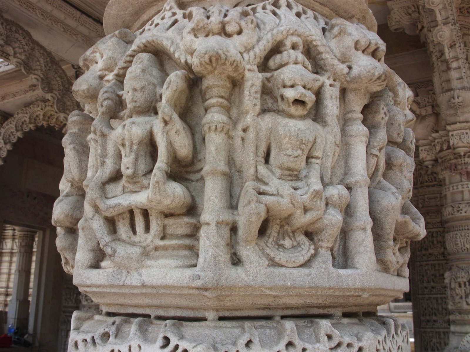 Carved pillars